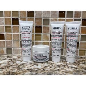 Kiehl's Ultra Facial Cleanser & Cream 4-Piece Travel Set